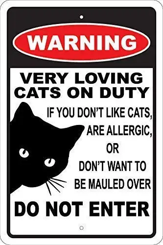 Retro Metal Tin Sign Vintage Warning Very Loving Cats On Duty Aluminum Sign for Home Coffee Wall Decor 8x12 Inch
Retro Metal Tin Sign Vintage Warning Very Loving Cats On Duty Aluminum Sign for Home Coffee Wall Decor 8x12 Inch