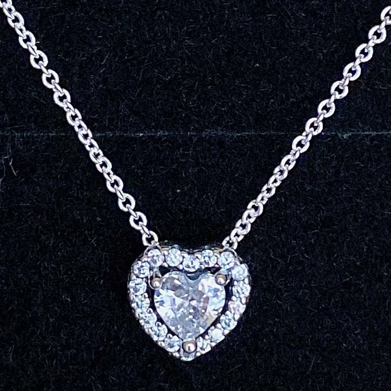 New 925 Sterling Silver Sparkling Timeless Elegance Elevated Heart Collier Necklace Fit Fashion Original Bead Charm DIY Jewelry
New 925 Sterling Silver Sparkling Timeless Elegance Elevated Heart Collier Necklace Fit Fashion Original Bead Charm DIY Jewelry