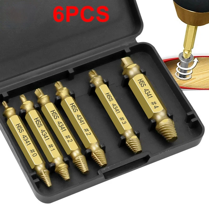Gold 6 PCs 4341 Screw Extractor H2material Broken Stud Spanner Screw Extractor Nail Puller Boxed 
Gold 6 PCs 4341 Screw Extractor H2material Broken Stud Spanner Screw Extractor Nail Puller Boxed