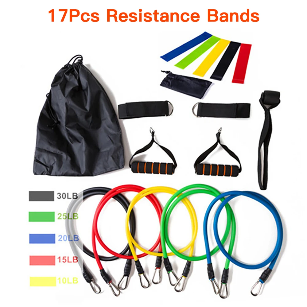 17Pcs/Set Resistance Bands Gym Door Anchor Ankle Straps With Bag Kit Set Yoga Exercise Fitness Band Rubber Loop Tube Bands
17Pcs/Set Resistance Bands Gym Door Anchor Ankle Straps With Bag Kit Set Yoga Exercise Fitness Band Rubber Loop Tube Bands