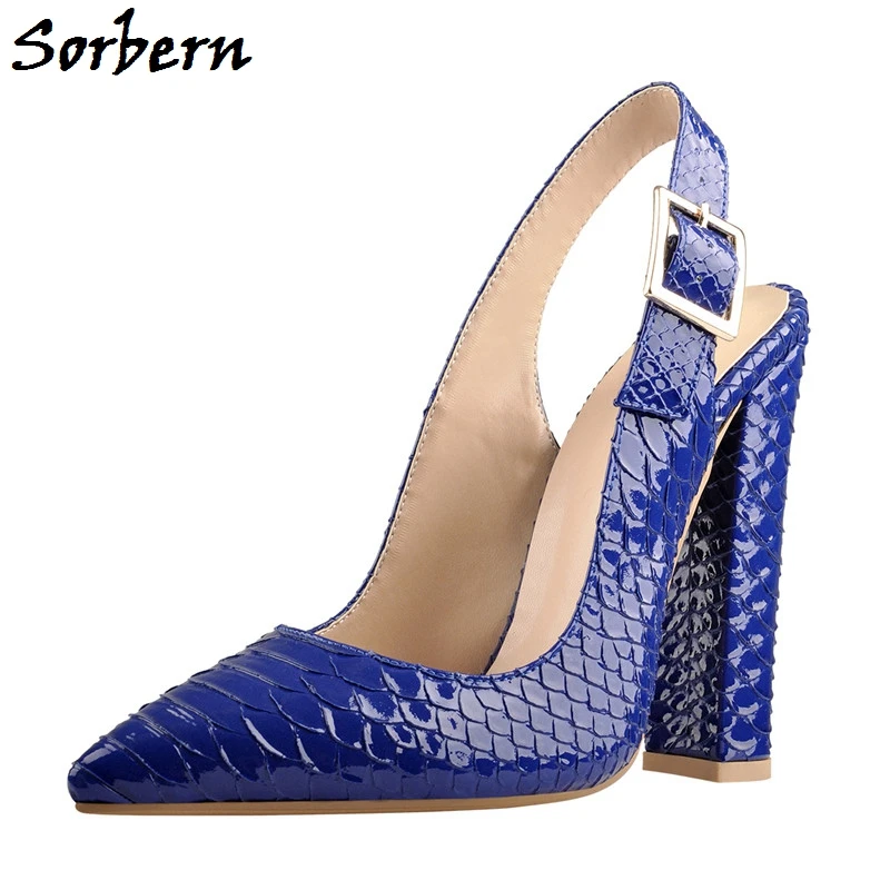 Sorbern Fashion Snake Sling Back Shoes Pump Pointed Toe Block High Heels Evening Dress Party Shoes Custom Colors US5-US15
Sorbern Fashion Snake Sling Back Shoes Pump Pointed Toe Block High Heels Evening Dress Party Shoes Custom Colors US5-US15