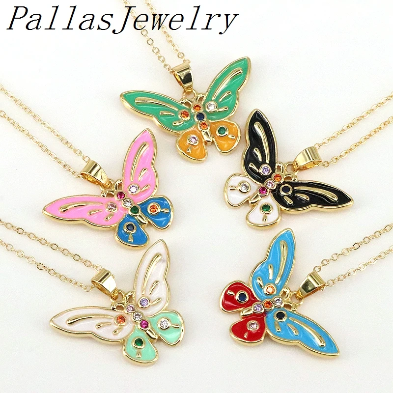 10Pcs Popular Colorful Enamel Butterfly Rainbow Necklaces Chain Women Pendant Necklace for Female Party Gift
10Pcs Popular Colorful Enamel Butterfly Rainbow Necklaces Chain Women Pendant Necklace for Female Party Gift