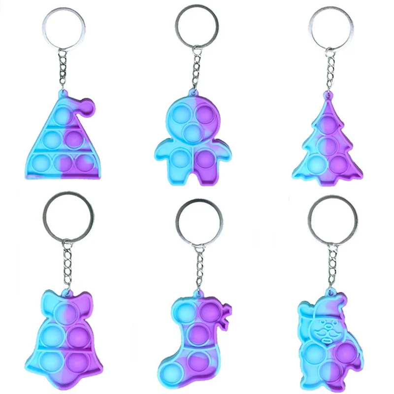 Christmas Key Chain Pop It Fidget Stress Squeeze Rainbow Bubble Push Antistress Adults Children Sensory Toy Relieve Autism Gift
Christmas Key Chain Pop It Fidget Stress Squeeze Rainbow Bubble Push Antistress Adults Children Sensory Toy Relieve Autism Gift