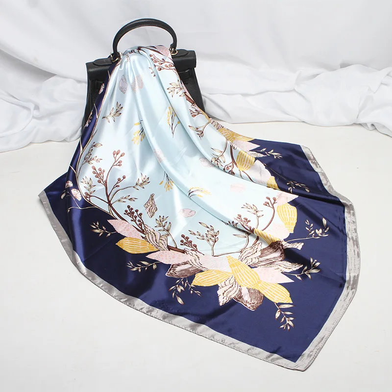 2021 New Fashion Silk Square Scarf For Women 90*90cm Neck Hair Tie Band Bag Warp Soft Neckerchief Hijab Headscarf Female Foulard
2021 New Fashion Silk Square Scarf For Women 90*90cm Neck Hair Tie Band Bag Warp Soft Neckerchief Hijab Headscarf Female Foulard