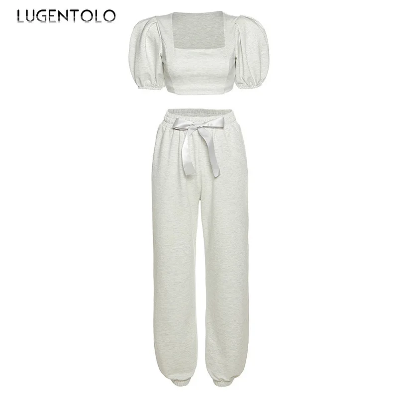 Lugentolo Autumn Winter Women Two Piece Set New Half Lantern Sleeve Square Collar T-shirt High Waist Beam Pants Casual Sets
Lugentolo Autumn Winter Women Two Piece Set New Half Lantern Sleeve Square Collar T-shirt High Waist Beam Pants Casual Sets