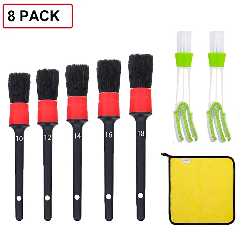 8Pcs Detailing Brush Set For Auto Car Exterior Interior Wheel Engine Cleaning Wire Brush Air Vents Brushes And Microfiber Towel
8Pcs Detailing Brush Set For Auto Car Exterior Interior Wheel Engine Cleaning Wire Brush Air Vents Brushes And Microfiber Towel