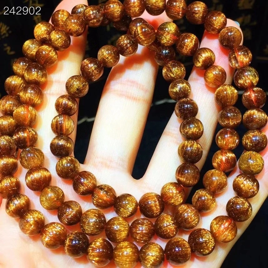 7mm Natural Colorful Copper Rutilated Quartz Bracelet Crystal Cat Eye Clear 3 Laps Round Beads Genuine AAAAAA
7mm Natural Colorful Copper Rutilated Quartz Bracelet Crystal Cat Eye Clear 3 Laps Round Beads Genuine AAAAAA