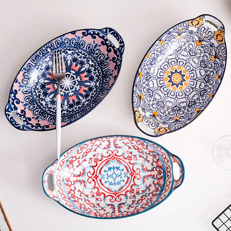 Binaural Ceramic Dish Creative Main Dish Home Deep Dish Hand-painted Retro Underglaze China Plates For Dishes and Plates Sets
Binaural Ceramic Dish Creative Main Dish Home Deep Dish Hand-painted Retro Underglaze China Plates For Dishes and Plates Sets