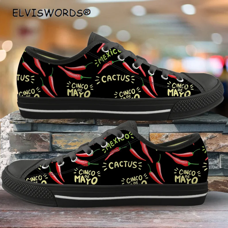 ELVISWORDS Red Chilli Design Casual Ladies Low Top Style Vulcanized Shoes Comfortable Lace Up Walking Shoes Flats for Women
ELVISWORDS Red Chilli Design Casual Ladies Low Top Style Vulcanized Shoes Comfortable Lace Up Walking Shoes Flats for Women