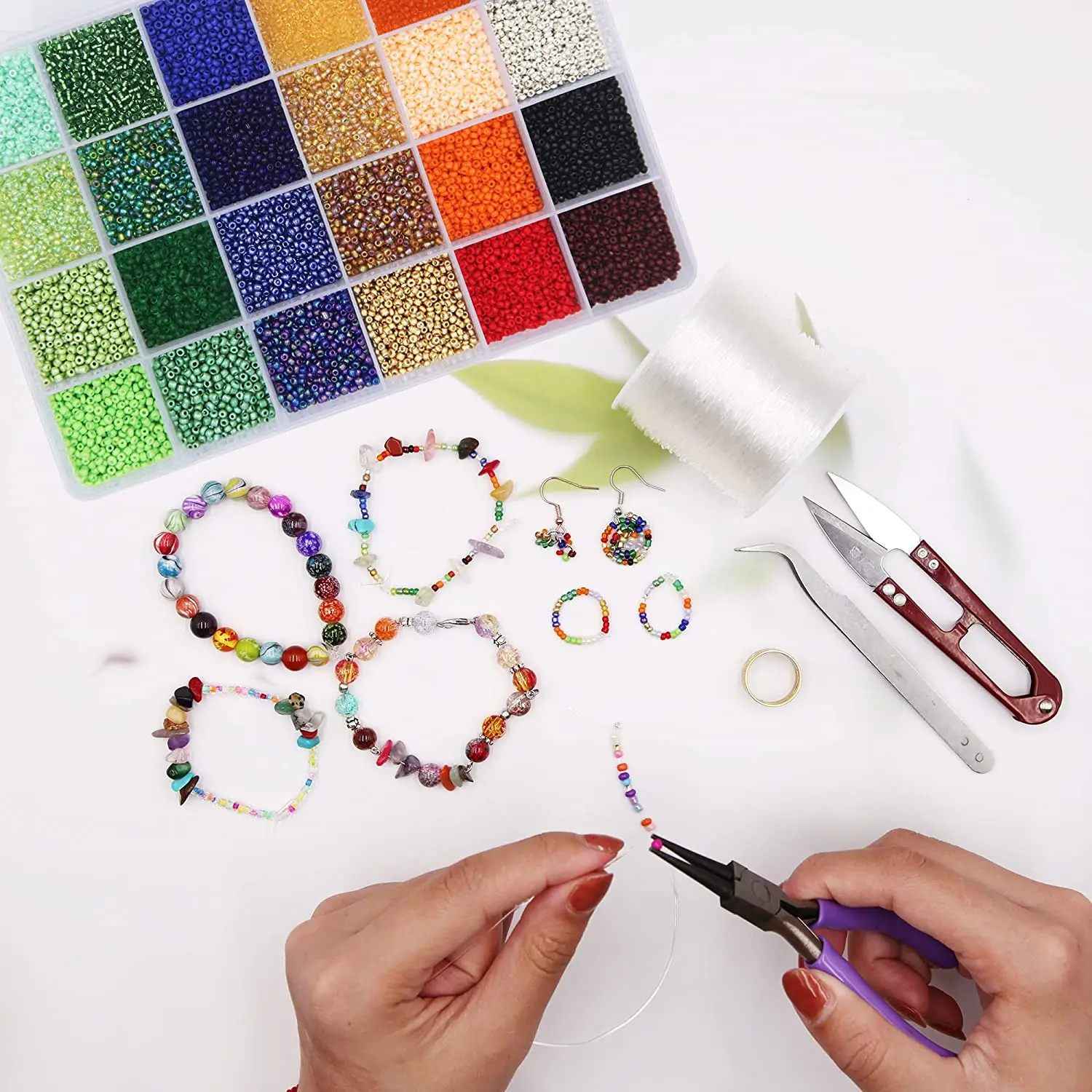 Glass Seed Beads Small Craft Beads for DIY Bracelet Necklaces Crafting Jewelry Making Supplies with Clear lin
Glass Seed Beads Small Craft Beads for DIY Bracelet Necklaces Crafting Jewelry Making Supplies with Clear lin