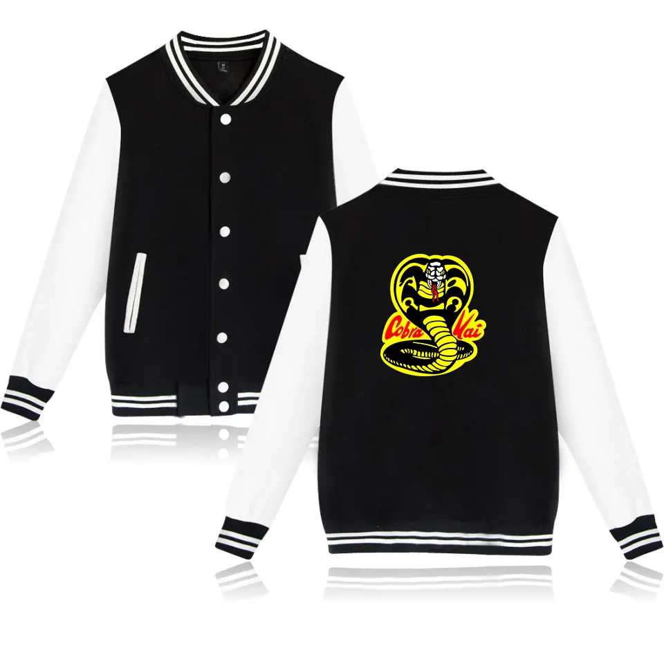 Cobra Kai baseball Jackets bomber jacket Men/Women winter O-neck Jacket coat Cobra Kai Snake Print Sweatshirt Jack Button
Cobra Kai baseball Jackets bomber jacket Men/Women winter O-neck Jacket coat Cobra Kai Snake Print Sweatshirt Jack Button