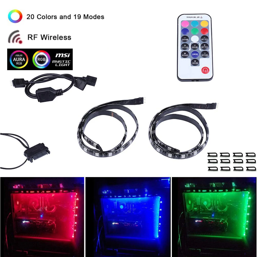 12V RGB LED Strip for Symphony Controller RF Remote Tape Lamp Full Kit for PC Computer Mid Tower DIY Aura Sync M/B Sata Powered
12V RGB LED Strip for Symphony Controller RF Remote Tape Lamp Full Kit for PC Computer Mid Tower DIY Aura Sync M/B Sata Powered