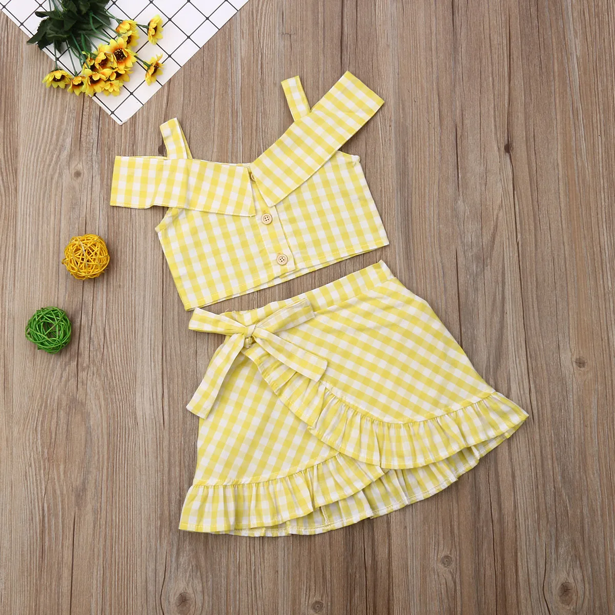 Newest Summer Toddler Baby Girl Clothes Plaid Strap Crop Tops Ruffle Mini Skirt 2Pcs Outfits Cute Clothes
Newest Summer Toddler Baby Girl Clothes Plaid Strap Crop Tops Ruffle Mini Skirt 2Pcs Outfits Cute Clothes