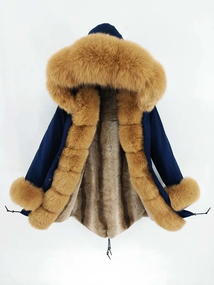 parka with fox fur big large fox fur collar and liner rabbit fur thick warm fashion new Detachable Casual style natural fur coat
parka with fox fur big large fox fur collar and liner rabbit fur thick warm fashion new Detachable Casual style natural fur coat