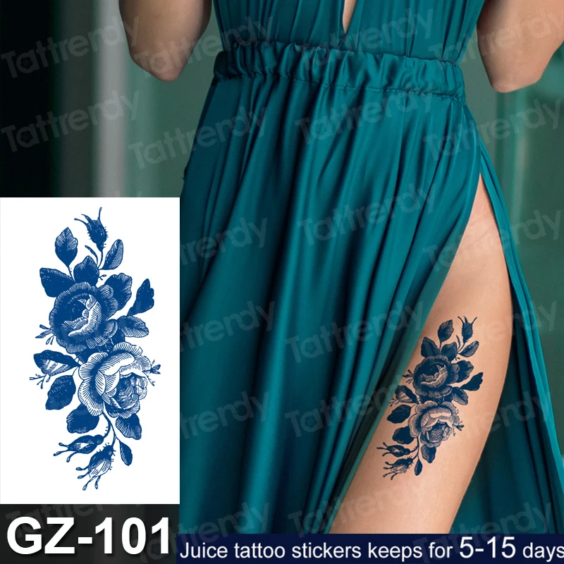 Waterproof Temporary Juice Ink Tattoo Sticker Sketch flowers arm tatoos Rose violet sexy girls Long Lasting Tatto for Men Women
Waterproof Temporary Juice Ink Tattoo Sticker Sketch flowers arm tatoos Rose violet sexy girls Long Lasting Tatto for Men Women