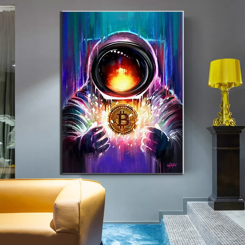 Bitcoin Spaceman Canvas Painting Nordic Inspirational Wall Art Poster and Prints Abstract Office Picture for Living Room Decor 
Bitcoin Spaceman Canvas Painting Nordic Inspirational Wall Art Poster and Prints Abstract Office Picture for Living Room Decor