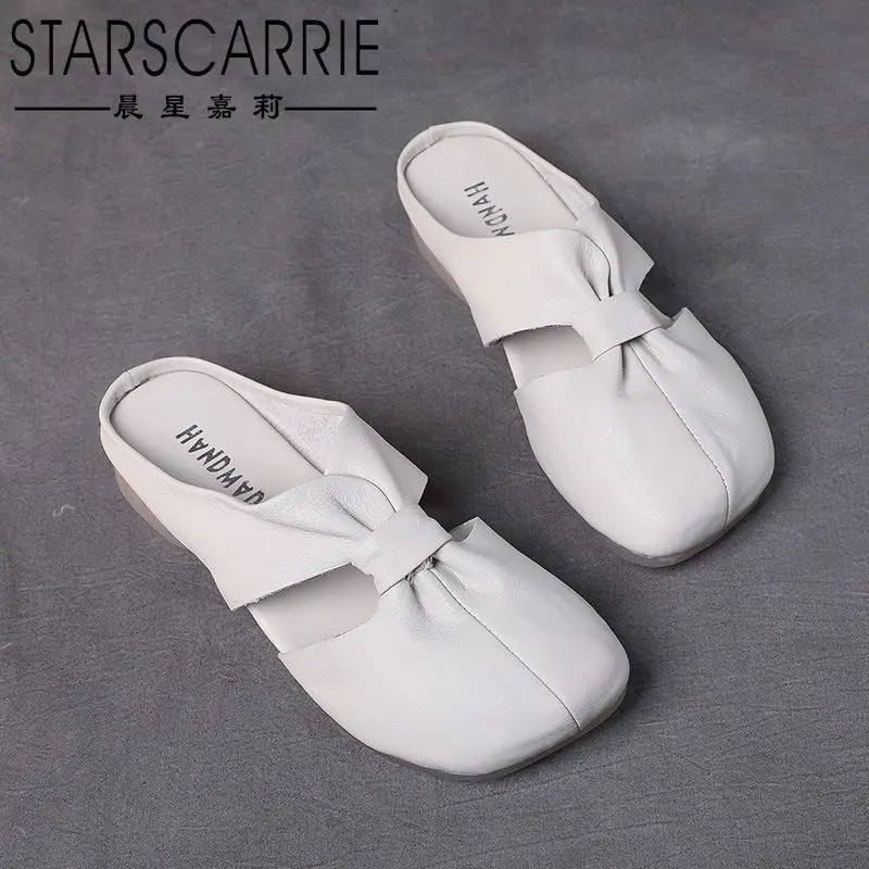 Real leather flat heel soft sole sandals women's 2021 summer sandals Baotou bowknot leather slippers
Real leather flat heel soft sole sandals women's 2021 summer sandals Baotou bowknot leather slippers
