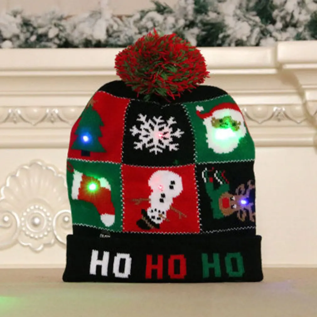 Christmas Hats Christmas Santa Hat LED Light Up Knitted Cap Gift For Christmas Party for Kid Adult Christmas Decorations
Christmas Hats Christmas Santa Hat LED Light Up Knitted Cap Gift For Christmas Party for Kid Adult Christmas Decorations