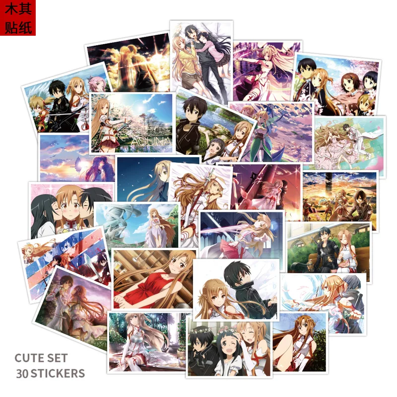 Sword Art Online stickers SAO 30 pieces no repeat Luggage guitar skateboard notebook sunscreen and waterproof stickers
Sword Art Online stickers SAO 30 pieces no repeat Luggage guitar skateboard notebook sunscreen and waterproof stickers