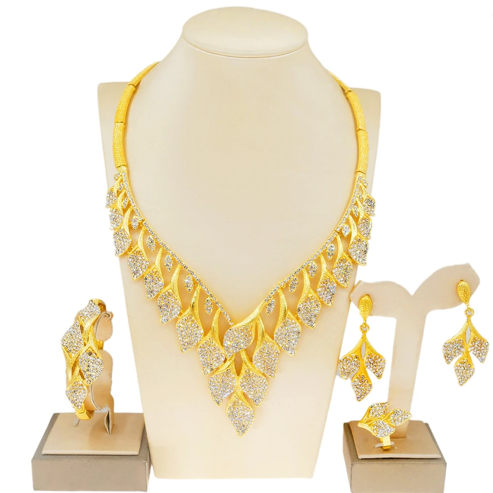 Yulaili Dubai Gold Jewelry Sets African Bridal Wedding Gifts For Women Saudi Arab Necklaces Bracelets Earrings Rings Jewelry Set
Yulaili Dubai Gold Jewelry Sets African Bridal Wedding Gifts For Women Saudi Arab Necklaces Bracelets Earrings Rings Jewelry Set