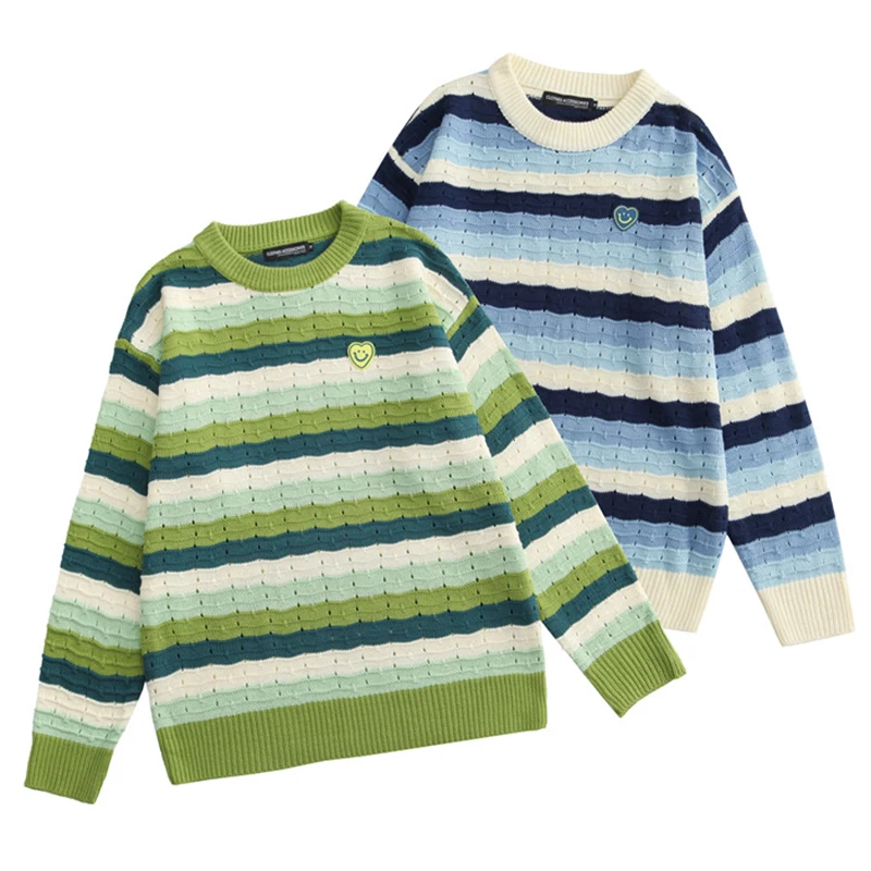 2021 Spring Autumn Long Sleeve Pullover Sweaters Women Man College Style Couple's Streetwear Fashion Striped Knitted Jumpers Top
2021 Spring Autumn Long Sleeve Pullover Sweaters Women Man College Style Couple's Streetwear Fashion Striped Knitted Jumpers Top