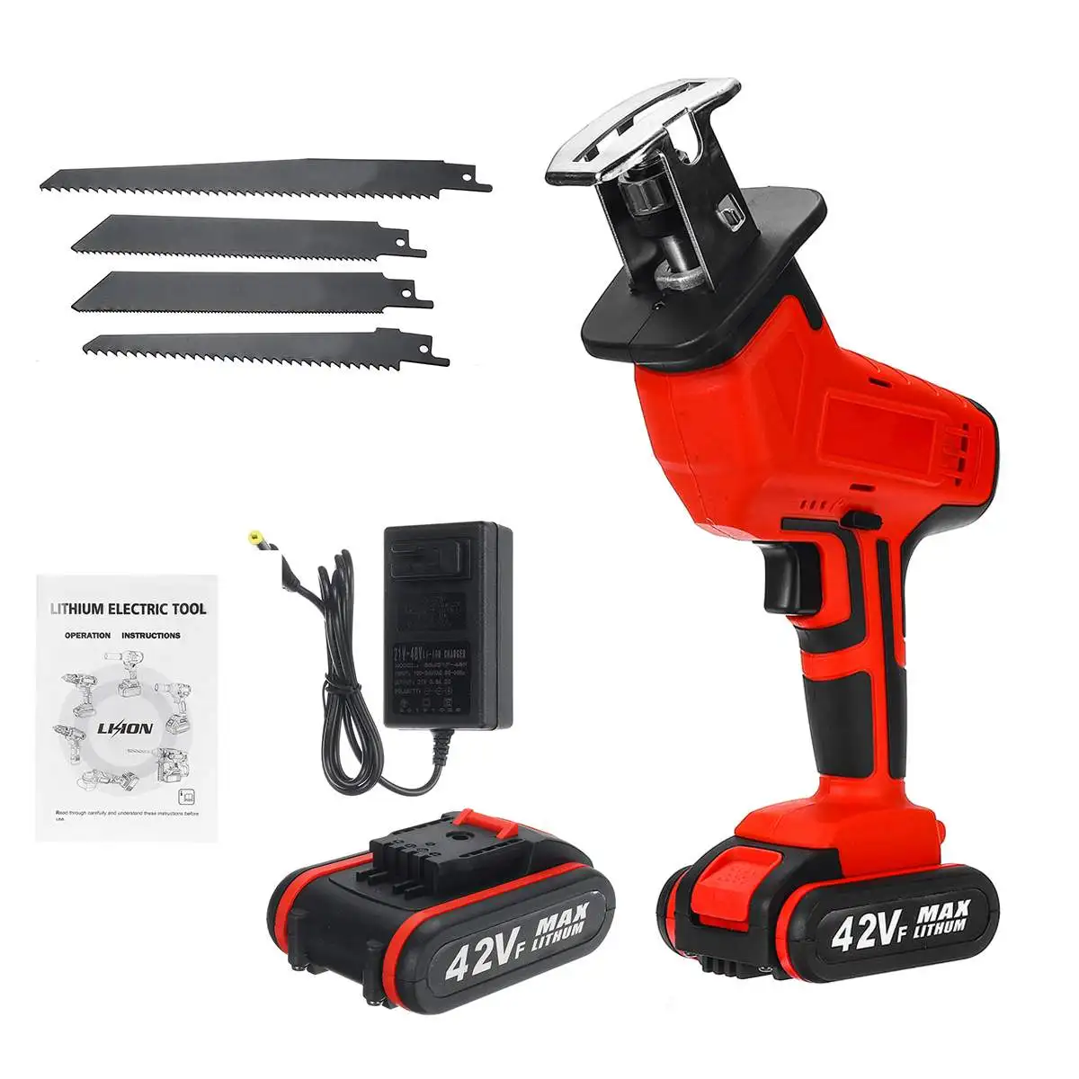 Drillpro 42V Cordless Lithium Battery Reciprocating Saw Wood/Metal Cutting Saw Saber Saw Electric Saw Rechargeable Power Tool
Drillpro 42V Cordless Lithium Battery Reciprocating Saw Wood/Metal Cutting Saw Saber Saw Electric Saw Rechargeable Power Tool