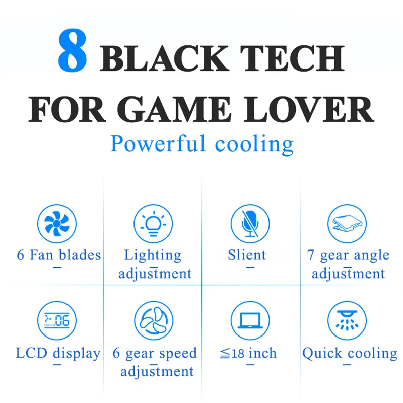 6 Fans Powerful Cooling Pad PC Gamer Laptop Cooler Led Screen 2 USB Laptop Cooling Pad Notebook Stand for Gaming Laptop 18 Inch
6 Fans Powerful Cooling Pad PC Gamer Laptop Cooler Led Screen 2 USB Laptop Cooling Pad Notebook Stand for Gaming Laptop 18 Inch