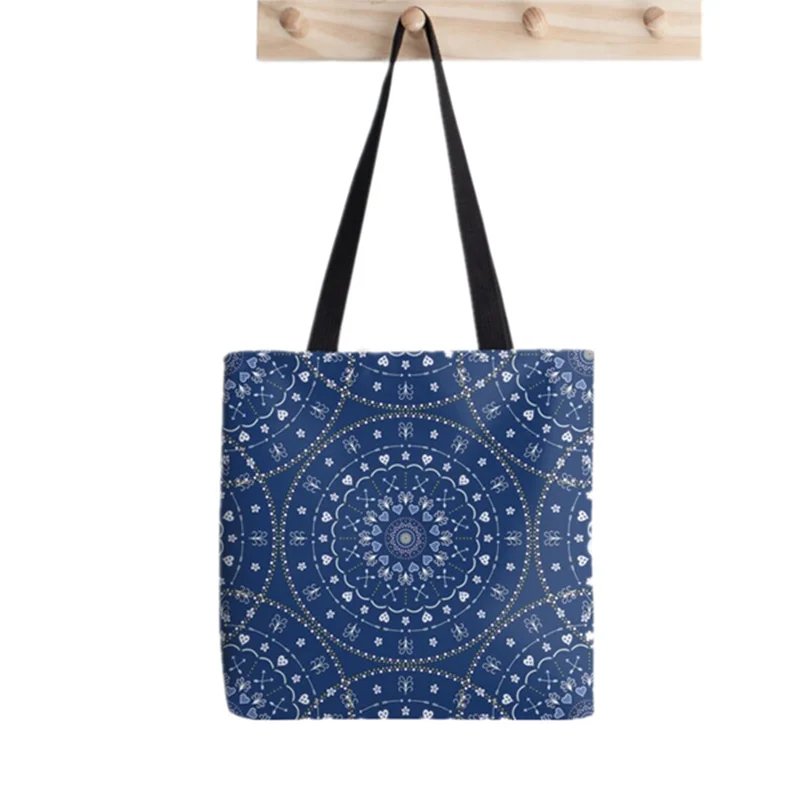 Women Shopper bag Blue Mandalas Printed Kawaii Bag Harajuku Shopping Canvas Shopper Bag girl handbag Tote Shoulder Lady Bag
Women Shopper bag Blue Mandalas Printed Kawaii Bag Harajuku Shopping Canvas Shopper Bag girl handbag Tote Shoulder Lady Bag