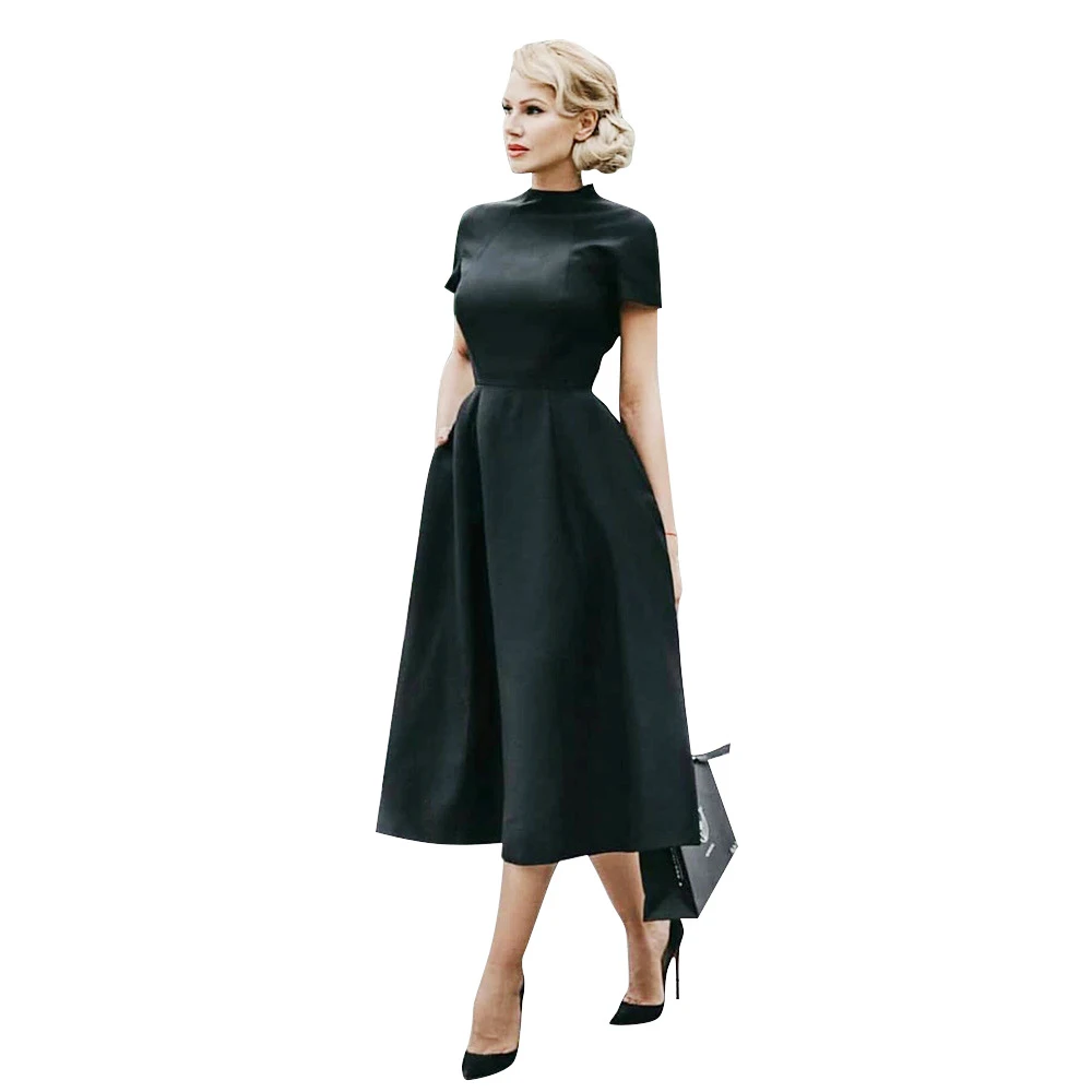 Woman Dress 2021 Spring Summer Vintage Black Fit And Flare Dress Women Casual Slim High Waist Formal Long Party Dress
Woman Dress 2021 Spring Summer Vintage Black Fit And Flare Dress Women Casual Slim High Waist Formal Long Party Dress