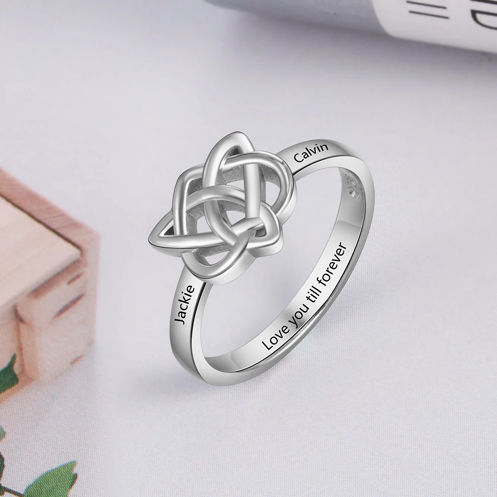 Personalized Custom Engraving Rings Celtics Knots Heart Promise Rings for Women Party Jewellery Gift Engagement Ring 
Personalized Custom Engraving Rings Celtics Knots Heart Promise Rings for Women Party Jewellery Gift Engagement Ring
