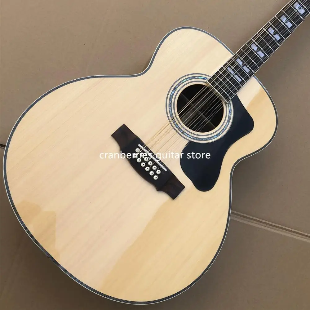 

CUSTOM GUI LD Model,12 Strings Acoustic Guitar,Real Abalone INLAY,Ebony Fretboard,Solid Spruce top,Free shipping