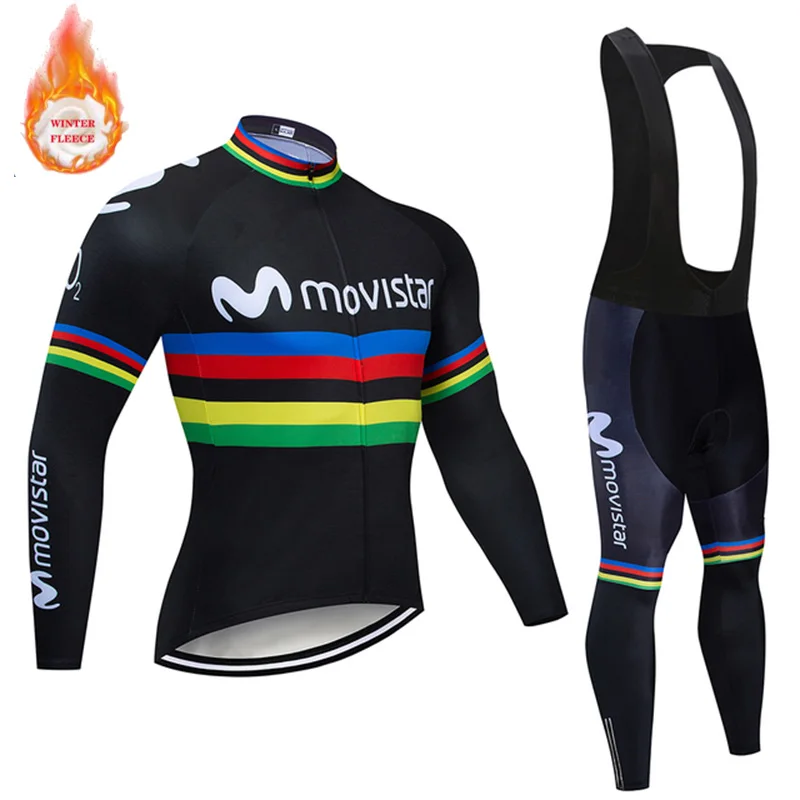 Movistar Team Warm 2021 Winter Thermal Fleece Cycling Clothes Men's Jersey Suit Outdoor Riding Bike MTB Clothing Bib Pants Set
Movistar Team Warm 2021 Winter Thermal Fleece Cycling Clothes Men's Jersey Suit Outdoor Riding Bike MTB Clothing Bib Pants Set
