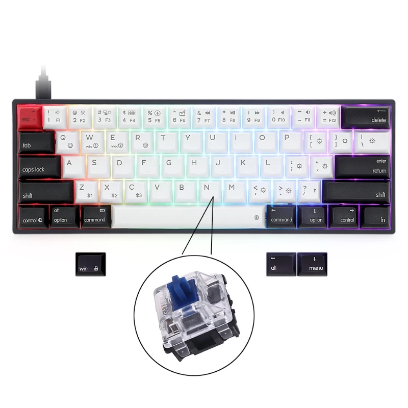 AK61 Hot Swap Mechanical Keyboard Mini Portable Wired PBT Keycap Gateron Yellow Red Brown Switch Gaming Keyboard Especially 40JB 
AK61 Hot Swap Mechanical Keyboard Mini Portable Wired PBT Keycap Gateron Yellow Red Brown Switch Gaming Keyboard Especially 40JB
