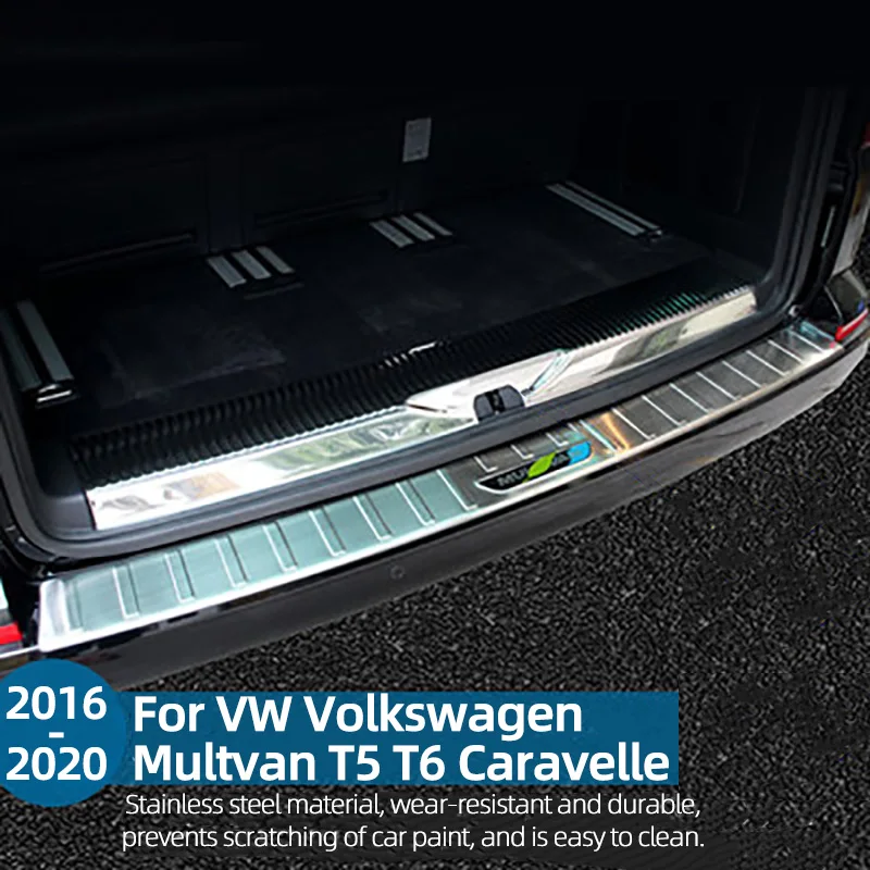 Защита для заднего бампера из нержавеющей стали Накладка багажника VW-Volkswagen Multvan T5