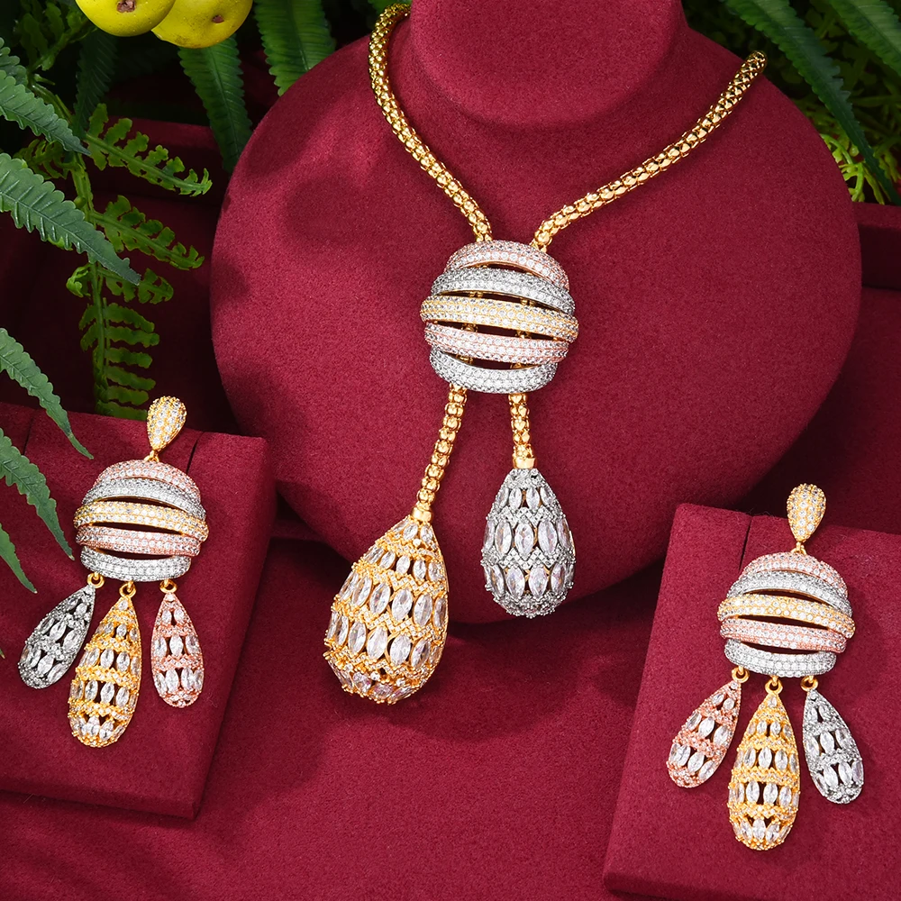 GODKI New Trendy Luxury 2PCS Dangle Drop Earrings Necklace For Women Wedding Full 5A Cubic Zircon Dubai Bridal jewelry Set
GODKI New Trendy Luxury 2PCS Dangle Drop Earrings Necklace For Women Wedding Full 5A Cubic Zircon Dubai Bridal jewelry Set