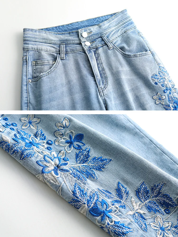 FERZIGE Summer Thin High Waist Embroidered Flower Harem Pants Old Jeans Female Style 2021 New Loose Slim Pants
FERZIGE Summer Thin High Waist Embroidered Flower Harem Pants Old Jeans Female Style 2021 New Loose Slim Pants
