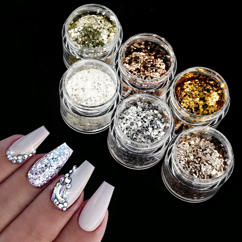 6Pcs/Set Shiny Hexagon Flakes Nail Art Ornaments Holographic Sequins Manicure Decortions Accessories For Nails Supplies 1mm
6Pcs/Set Shiny Hexagon Flakes Nail Art Ornaments Holographic Sequins Manicure Decortions Accessories For Nails Supplies 1mm