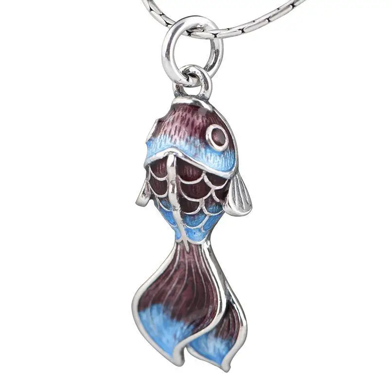 New silver retro Jingtai blue enamel fish Earrings Pendant Necklace Chinese classical elegant charm women's jewelry
New silver retro Jingtai blue enamel fish Earrings Pendant Necklace Chinese classical elegant charm women's jewelry