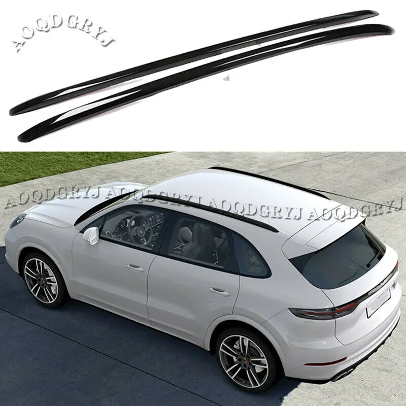 Глянцевые черные направляющие на крышу для Porsche Cayenne 2018-2020 багажная стойка