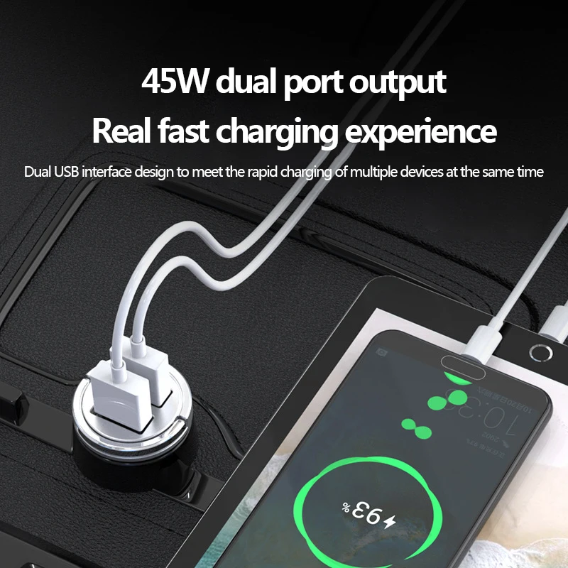 45W Dual USB Car Charger Fast Charging For Iphone12 Samsung Mini USB Auto Charging Car-Charger Accessories
45W Dual USB Car Charger Fast Charging For Iphone12 Samsung Mini USB Auto Charging Car-Charger Accessories
