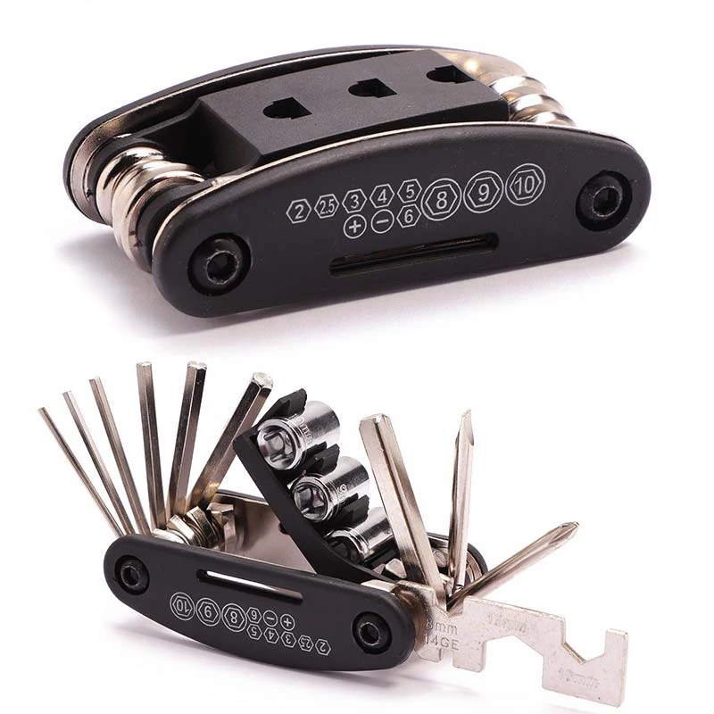 Bicycle Tools Multifunctional Bicycle Repair Tools Internal External Hexagon Screwdriver Wrench Combined 15-in-1 Bike Tool Set
Bicycle Tools Multifunctional Bicycle Repair Tools Internal External Hexagon Screwdriver Wrench Combined 15-in-1 Bike Tool Set