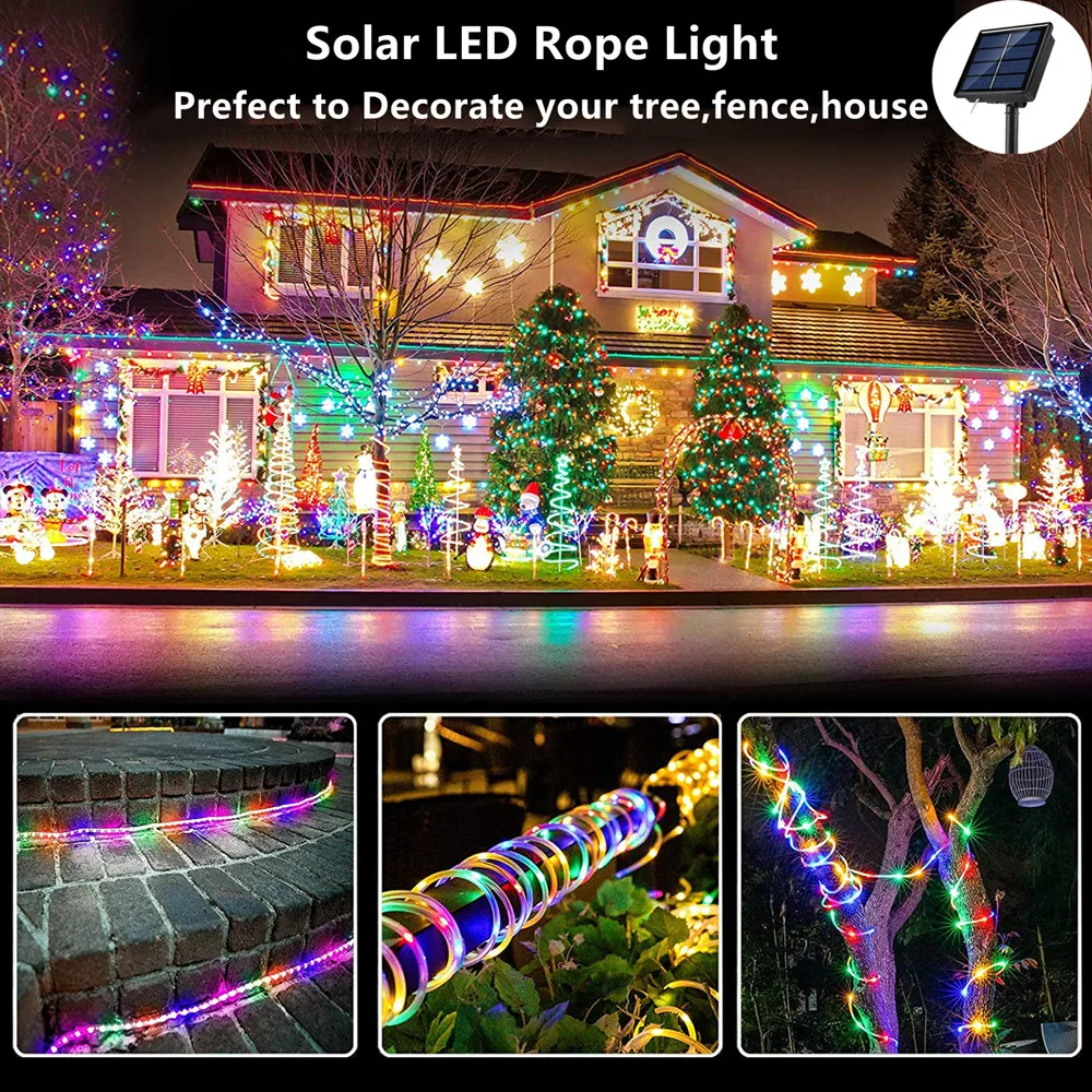 Led Solar String Lights Christmas Decoration Street Garland Festoon Fairy Tube Rope 7/12/22M for New Year Wedding Outdoor Decor
Led Solar String Lights Christmas Decoration Street Garland Festoon Fairy Tube Rope 7/12/22M for New Year Wedding Outdoor Decor