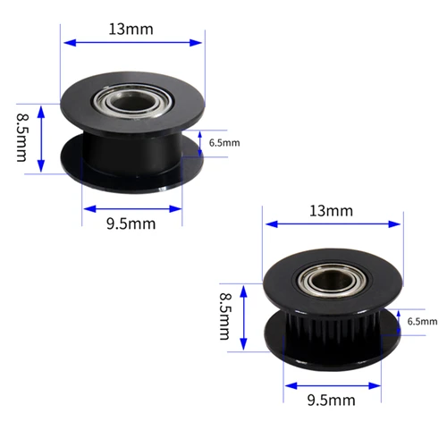 50Pcs Black Aluminum GT2 6mm Width 16 Tooth Teeth/Smooth 2GT Timing Idler Pulley Pully Double Bearing For 3D Printer Bore=3mm
50Pcs Black Aluminum GT2 6mm Width 16 Tooth Teeth/Smooth 2GT Timing Idler Pulley Pully Double Bearing For 3D Printer Bore=3mm