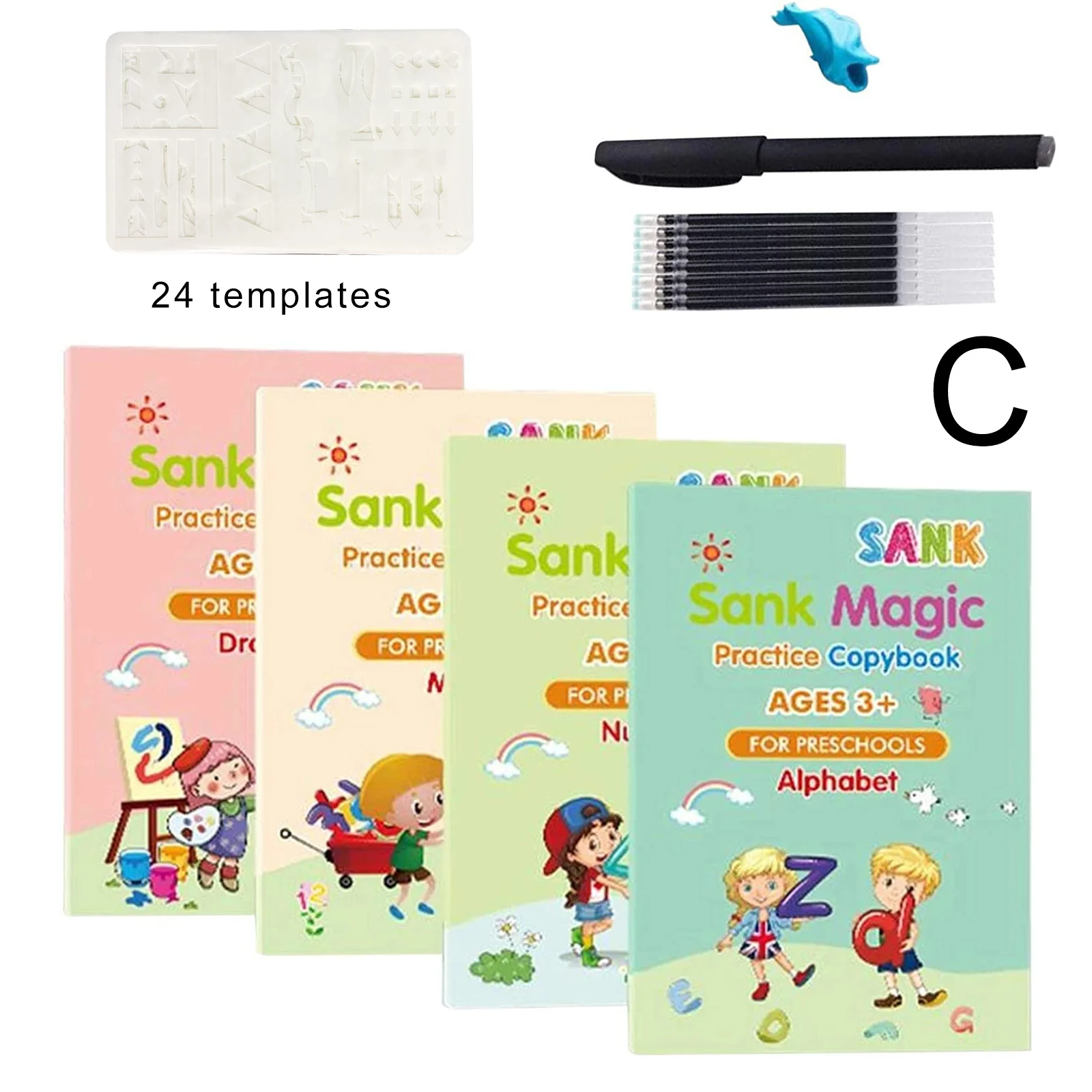 Magic Practice Copybook Set Magic Calligraphy That Can Be Reused English Tracing Book Number Tracing Book for Preschool
Magic Practice Copybook Set Magic Calligraphy That Can Be Reused English Tracing Book Number Tracing Book for Preschool