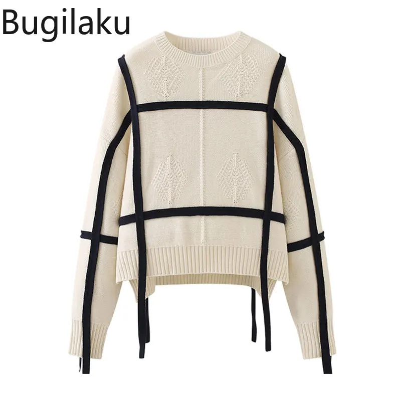 Bugilaku Knitted Sweater Women Autumn New Long Sleeve Pullover Kumpers Patchwork Loose Casual Outerwear Knitted Tops Female
Bugilaku Knitted Sweater Women Autumn New Long Sleeve Pullover Kumpers Patchwork Loose Casual Outerwear Knitted Tops Female