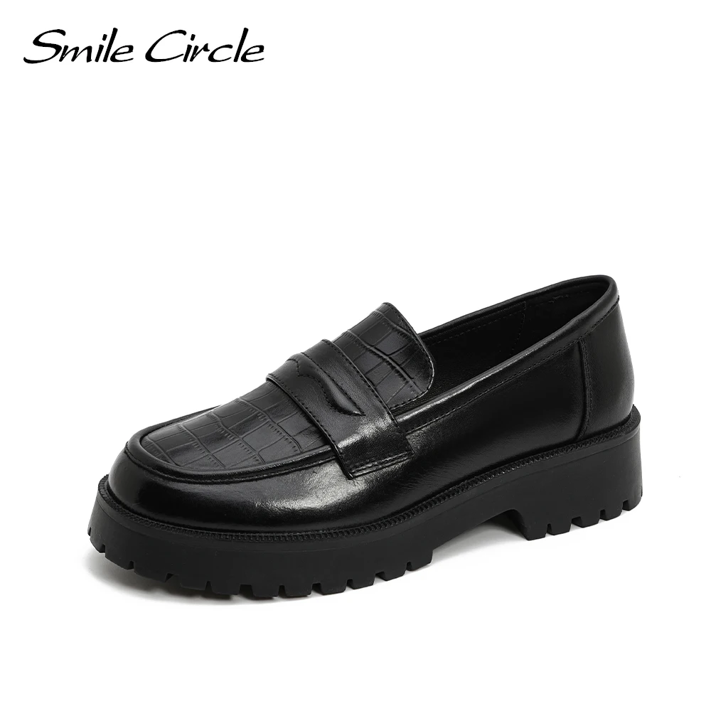 Женские лоферы Smile Circle; Модная обувь из коровьей кожи на высоком каблуке 5 см; Женская обувь с круглым носком; Цвет Черный; Asakuchi
Женские лоферы Smile Circle; Модная обувь из коровьей кожи на высоком каблуке 5 см; Женская обувь с круглым носком; Цвет Черный; Asakuchi