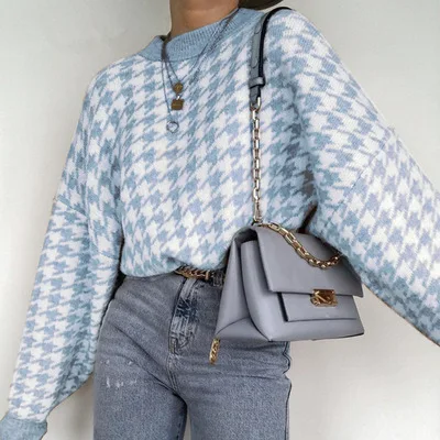 ZSIIBO women's clothing geometric khaki knitted sweater casual Houndstooth pullover sweater female Autumn winter retro jumper
ZSIIBO women's clothing geometric khaki knitted sweater casual Houndstooth pullover sweater female Autumn winter retro jumper