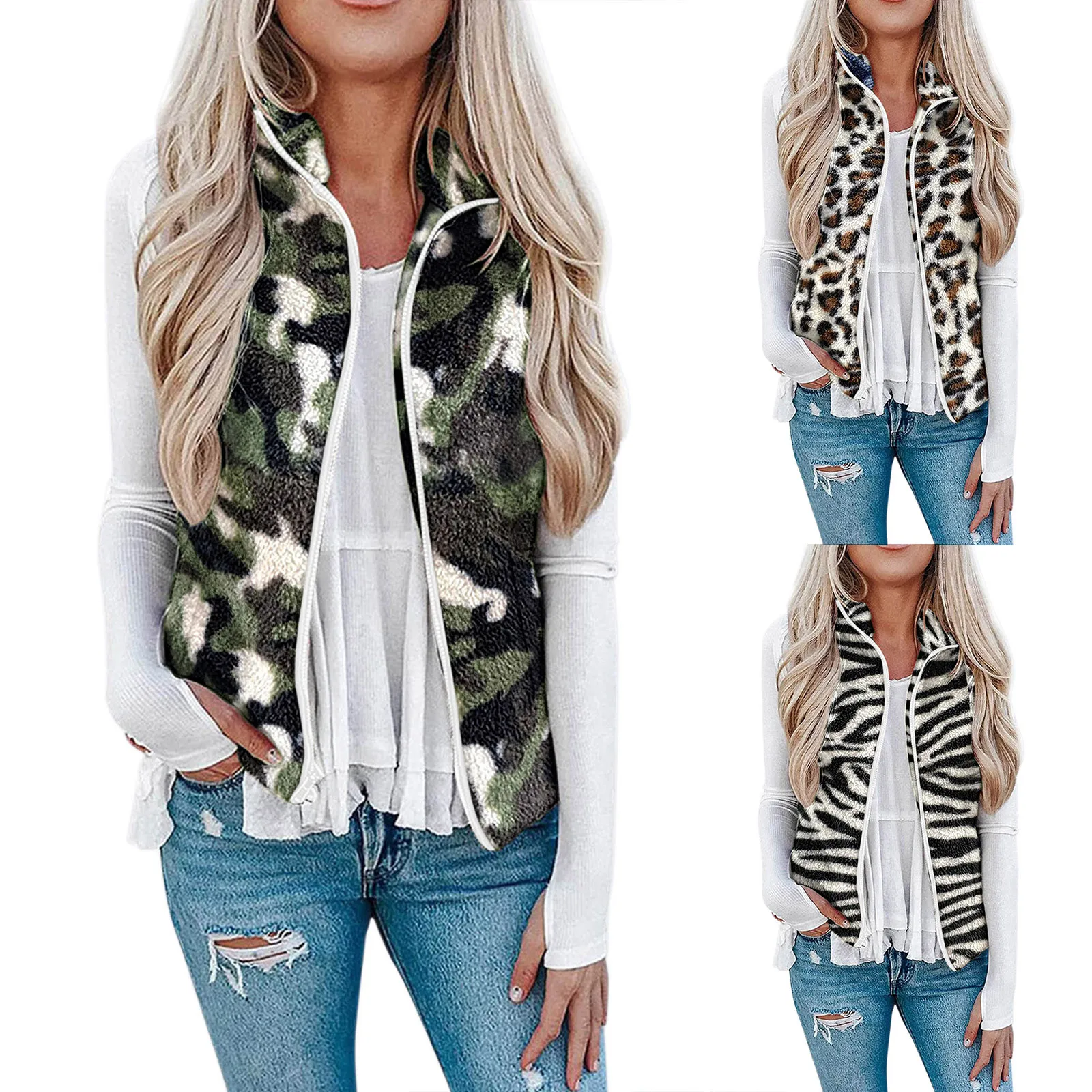 Winter Faux Wool Waistcoat Fashion Print Women Plush Chalecos mujer Casual Sleeveless Warm Vest Jacket Cashmere Cardigan Coat
Winter Faux Wool Waistcoat Fashion Print Women Plush Chalecos mujer Casual Sleeveless Warm Vest Jacket Cashmere Cardigan Coat