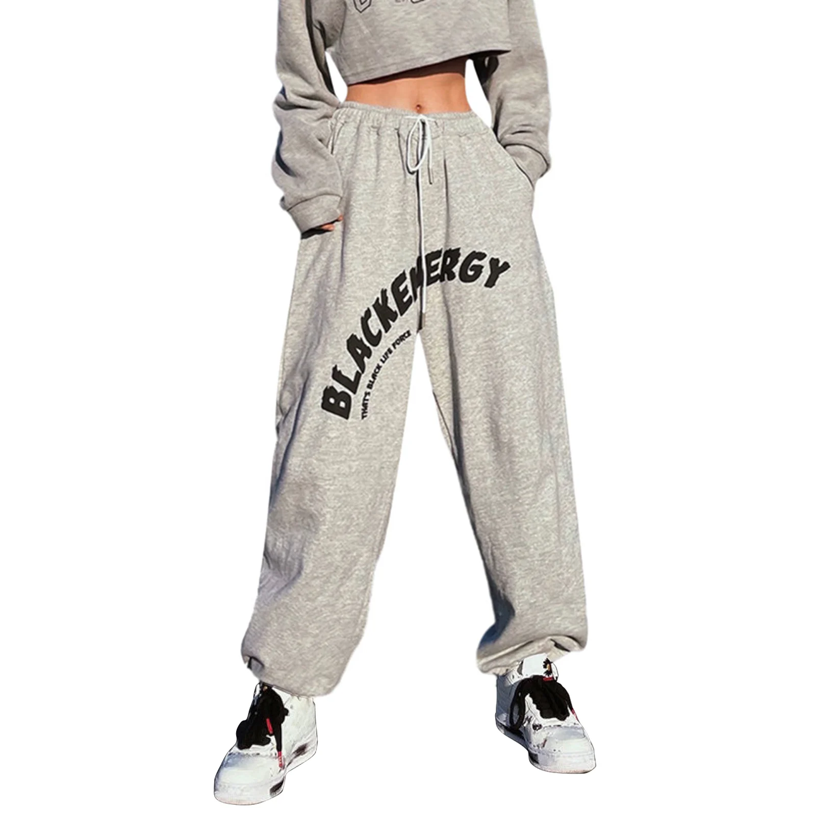 Новые модные женские шаровары hirigin Y2k с эластичным поясом, уличные свободные стильные брюки для девочек с принтом букв 
Новые модные женские шаровары hirigin Y2k с эластичным поясом, уличные свободные стильные брюки для девочек с принтом букв