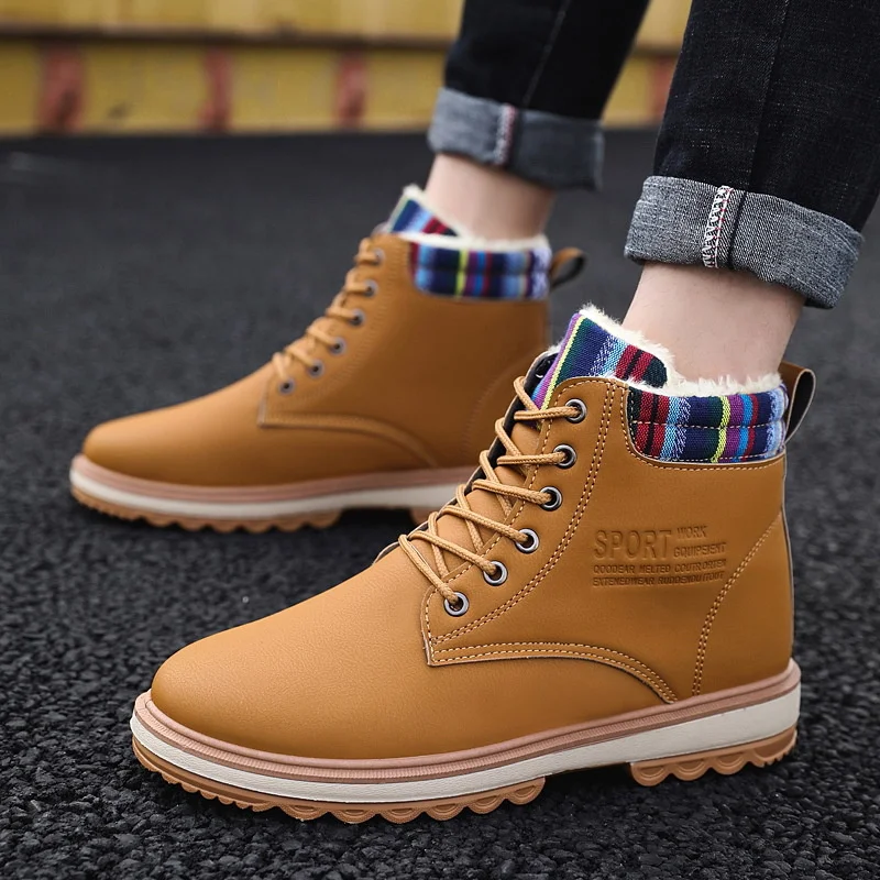 Super Warm Men's Winter Pu Leather Ankle Boots Men Autumn Waterproof Snow Boots Leisure Martin Autumn Boots Mens Shoes 
Super Warm Men's Winter Pu Leather Ankle Boots Men Autumn Waterproof Snow Boots Leisure Martin Autumn Boots Mens Shoes